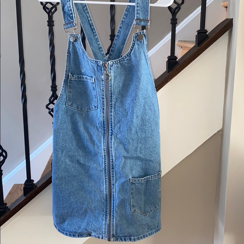 Forever 21 blue denim overall mini dress - Picture 2 of 6